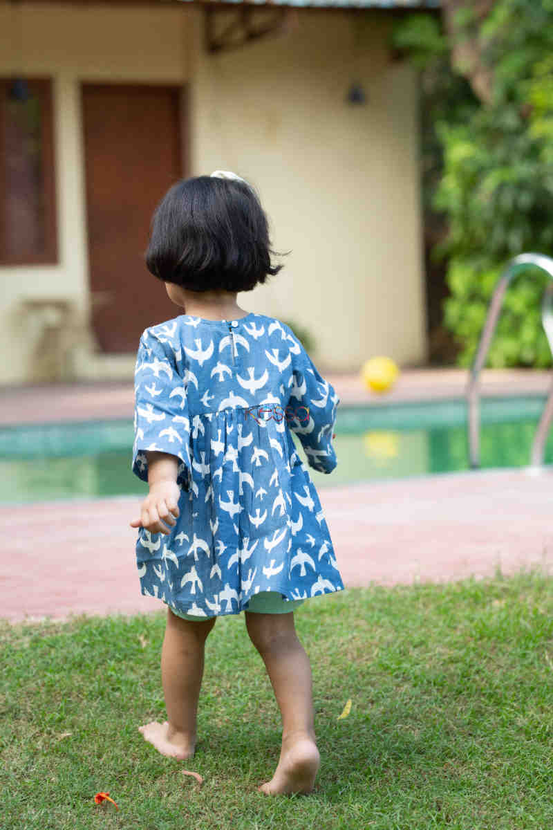 Image for Kusvaa Aj38 Dhira Kids Cotton Frock 1 Back