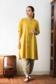 Image for Kusvaa Avdaf86 Dhira Mustard Kurta And Salwar Set Front