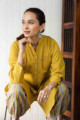Image for Kusvaa Avdaf86 Dhira Mustard Kurta And Salwar Set Sitting