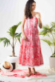 Image for Kusvaa Avdaf90 Enaya Strappy Floral Pink Dress 1 Front