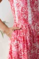 Image for Kusvaa Avdaf90 Enaya Strappy Floral Pink Dress 1 Pocket