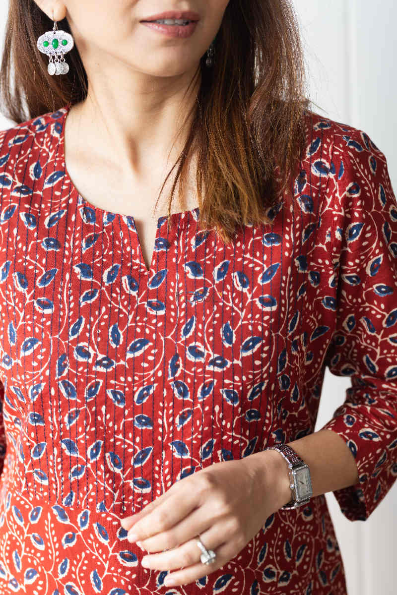 Image for Kusvaa De114 Kantir Straight Wear Kurta Closeup