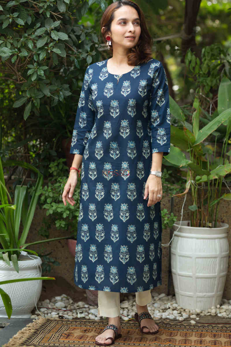 Image for Kusvaa Taf71 Neel Regular Wear Kurta Front