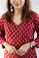 Image for Kusvaa Taf73 Nitya Straight Cotton Kurta Closeup