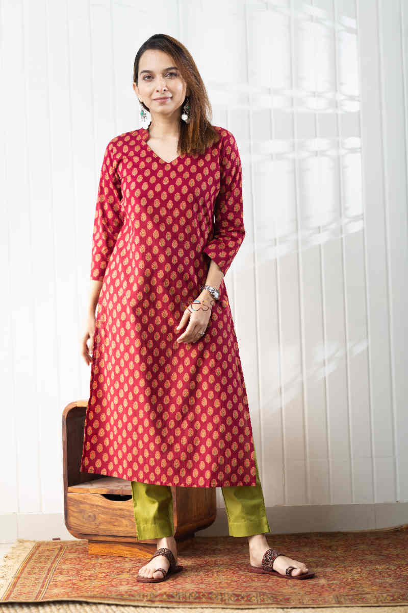 Image for Kusvaa Taf73 Nitya Straight Cotton Kurta Featured