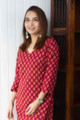 Image for Kusvaa Taf73 Nitya Straight Cotton Kurta Top 1