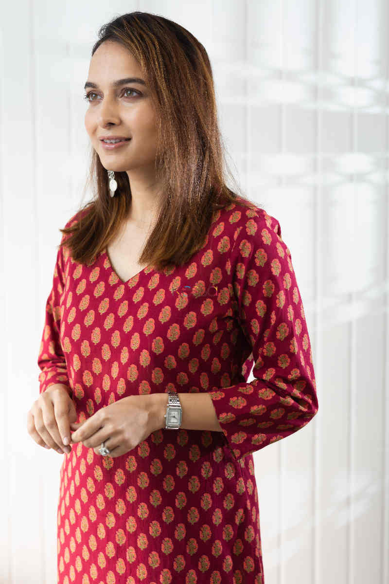 Image for Kusvaa Taf73 Nitya Straight Cotton Kurta Top