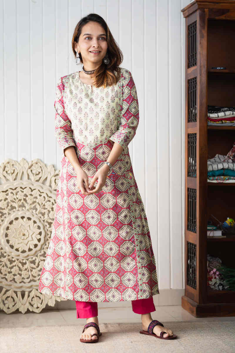 Image for Kusvaa Wsr257 Pushta Hand Block Print Kurta Featured