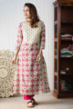 Image for Kusvaa Wsr257 Pushta Hand Block Print Kurta Look 1