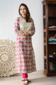 Image for Kusvaa Wsr257 Pushta Hand Block Print Kurta Side