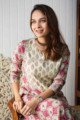 Image for Kusvaa Wsr257 Pushta Hand Block Print Kurta Sitting