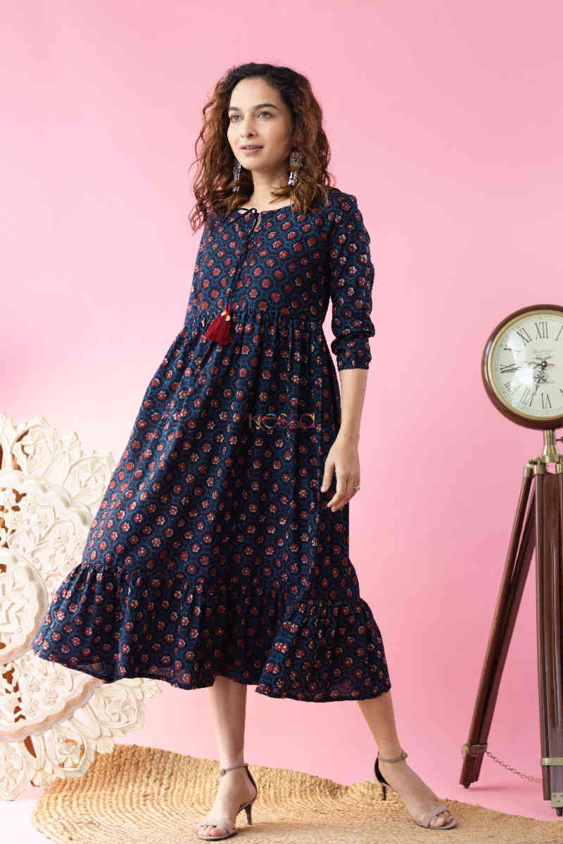Image for Kusvaa Wsr259 Savstha Block Print Dress Featured