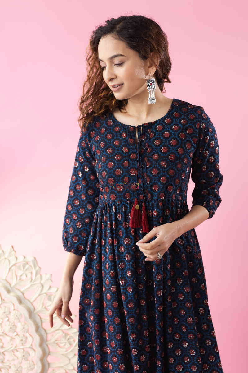 Image for Kusvaa Wsr259 Savstha Block Print Dress Top