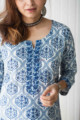 Image for Kusvaa Wsr260 Tristha Block Print Kurta Closeup