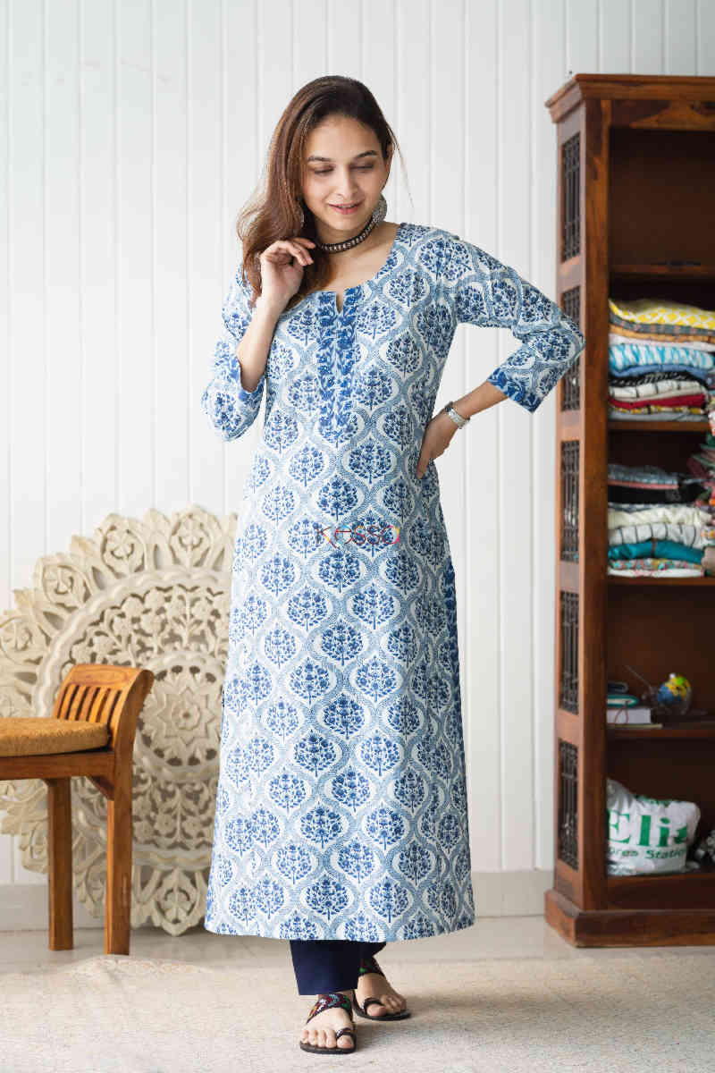 Image for Kusvaa Wsr260 Tristha Block Print Kurta Look