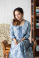 Image for Kusvaa Wsr260 Tristha Block Print Kurta Sitting 1