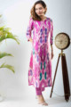 Image for Kusvaa De122 Muktida Ikkat Print Regular Wear Kurta Side