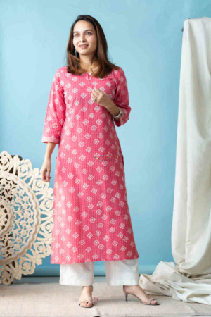 Image for Kusvaa Vcr101 Guhya Batik Print Straight Kurta Featured