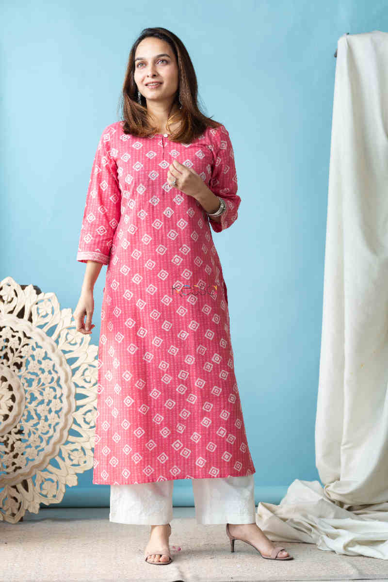 Image for Kusvaa Vcr101 Guhya Batik Print Straight Kurta Featured