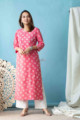Image for Kusvaa Vcr101 Guhya Batik Print Straight Kurta Front 1