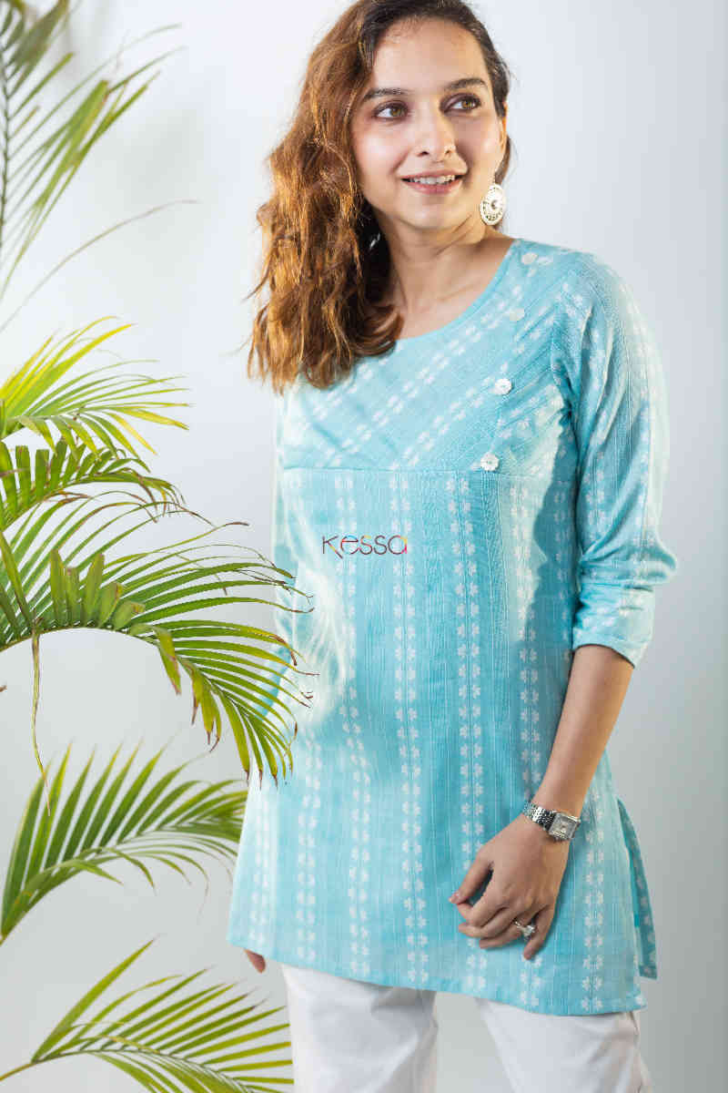 Image for Kusvaa Ws802 Ayoni Dobby Cotton Short Kurti Featured