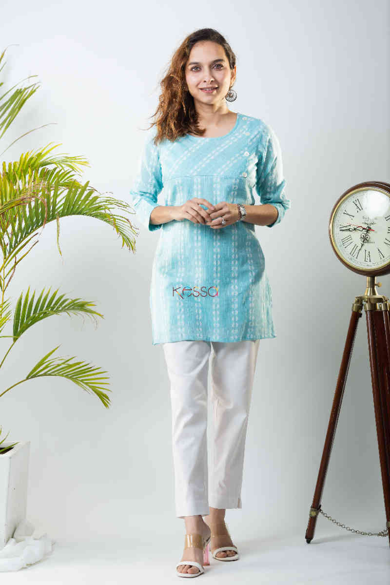Image for Kusvaa Ws802 Ayoni Dobby Cotton Short Kurti Front