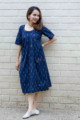 Image for Kusvaa Ws812 Purala Ikat A Line Dress Front