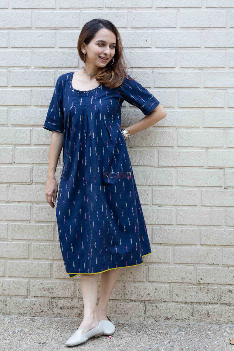 Image for Kusvaa Ws812 Purala Ikat A Line Dress Front