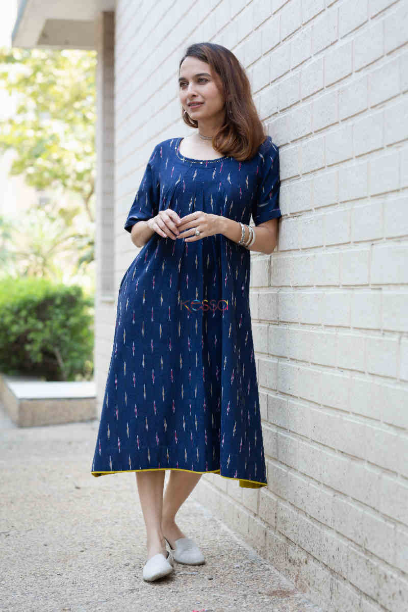 Image for Kusvaa Ws812 Purala Ikat A Line Dress Look