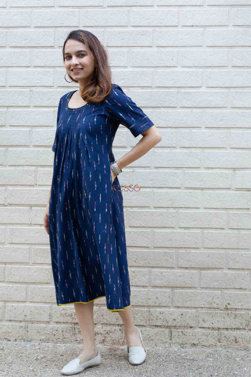 Image for Kusvaa Ws812 Purala Ikat A Line Dress Side