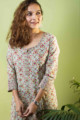 Image for Kusvaa Wsr261 Ameya Kalidaar Block Print Kurta Closeup