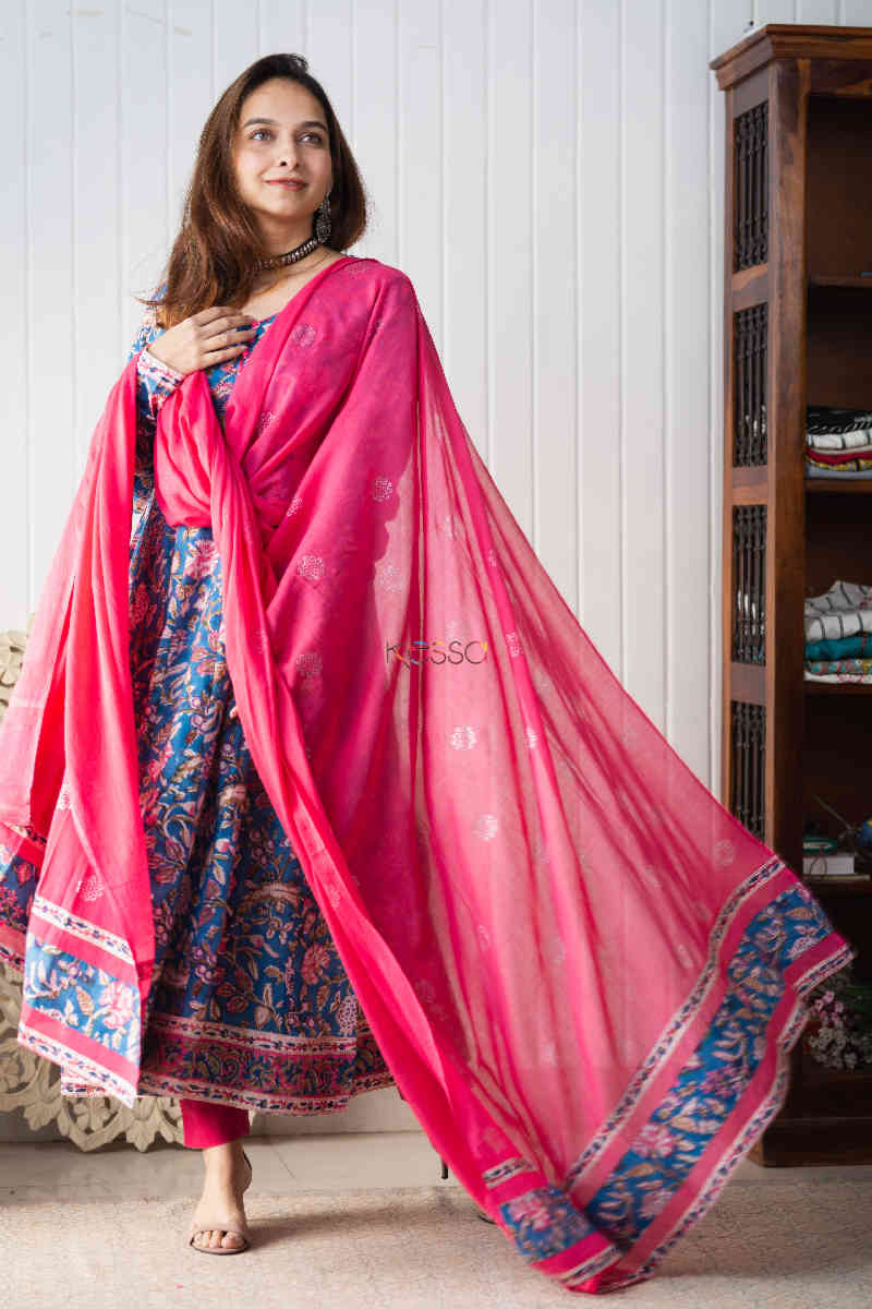 Image for Kusvaa Wsr262 Artha Kalidaar A Line Kurta With Dupatta Dupatta 1
