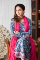 Image for Kusvaa Wsr262 Artha Kalidaar A Line Kurta With Dupatta Sitting