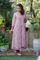 Image for Kusvaa Wsr265 Rima Handblock A Line Kurta Side