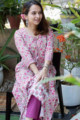 Image for Kusvaa Wsr265 Rima Handblock A Line Kurta Sitting 1