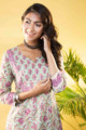 Image for Kusvaa Wsr267 Ekaja Block Print Straight Kurta Closeup