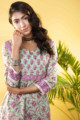 Image for Kusvaa Wsr267 Ekaja Block Print Straight Kurta Top