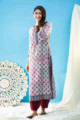 Image for Kusvaa Wsr269 Trariti Handblock Print Straight Kurta Look