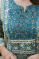 Image for Kusvaa Wsr270 Mrudani Block Print Kurta Pant Set Neck