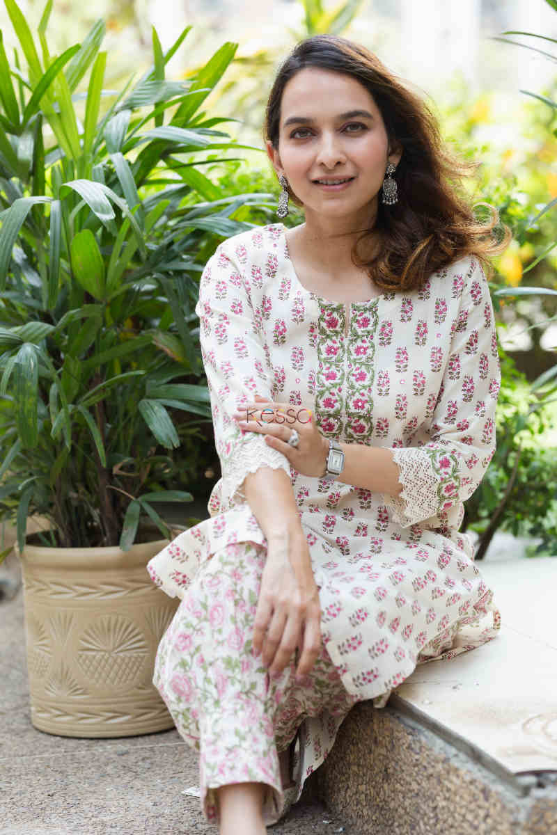 Image for Kusvaa Wsr274 Aarna Block Printed Kurta Pant Set Featured