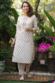 Image for Kusvaa Wsr274 Aarna Block Printed Kurta Pant Set Front 1