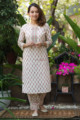 Image for Kusvaa Wsr274 Aarna Block Printed Kurta Pant Set Look 1
