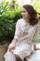 Image for Kusvaa Wsr274 Aarna Block Printed Kurta Pant Set Sitting 1