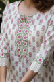 Image for Kusvaa Wsr274 Aarna Block Printed Kurta Pant Set Sleeves