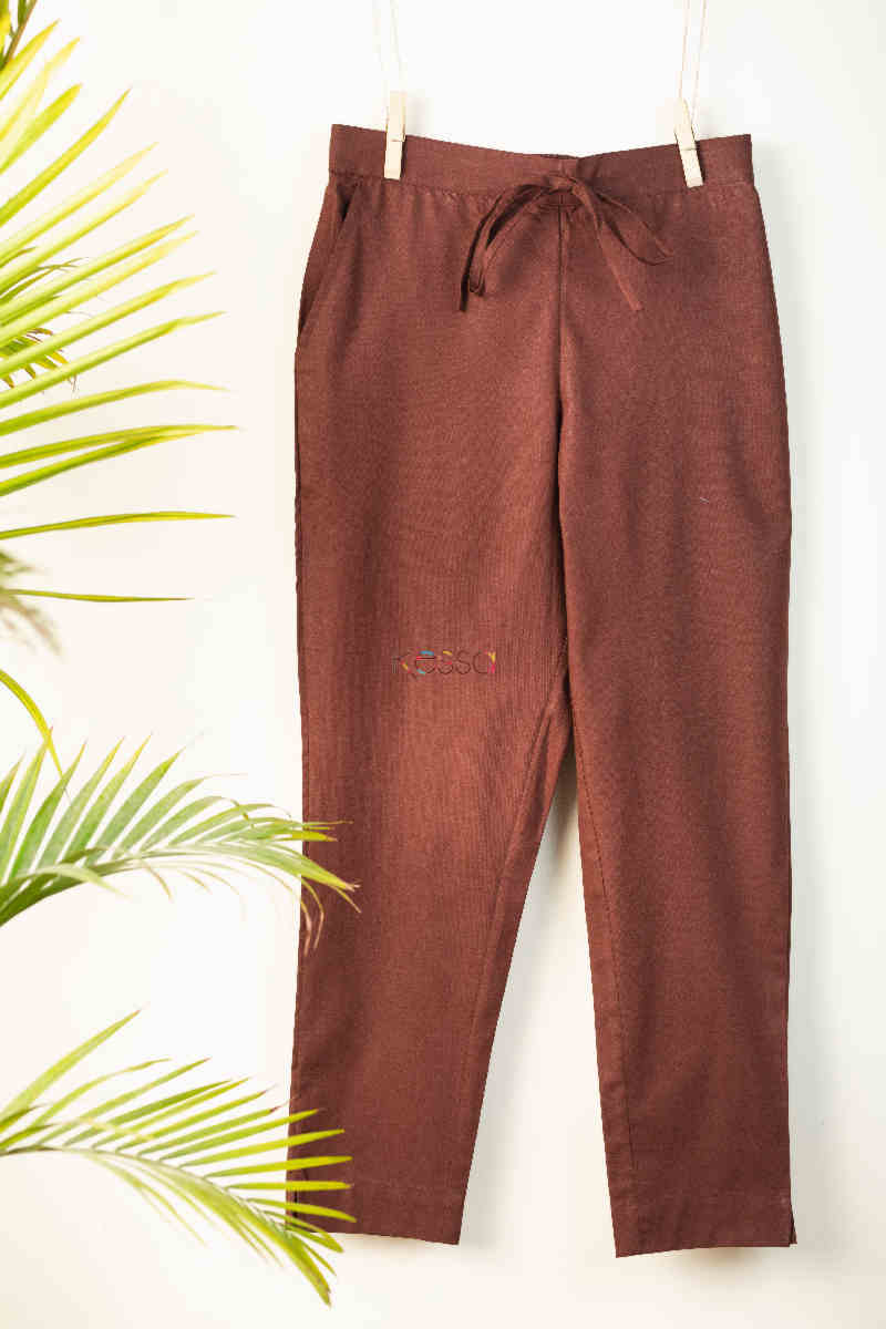 Image for Wsp01 Pants With Pocket Elasticated Waist D Brown Featured