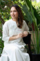 Image for Kusvaa Avdaf96 Moha Nayaki Cotton Dobby Embroidery Kurta Sitting