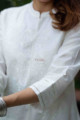 Image for Kusvaa Avdaf96 Moha Nayaki Cotton Dobby Embroidery Kurta Sleeves