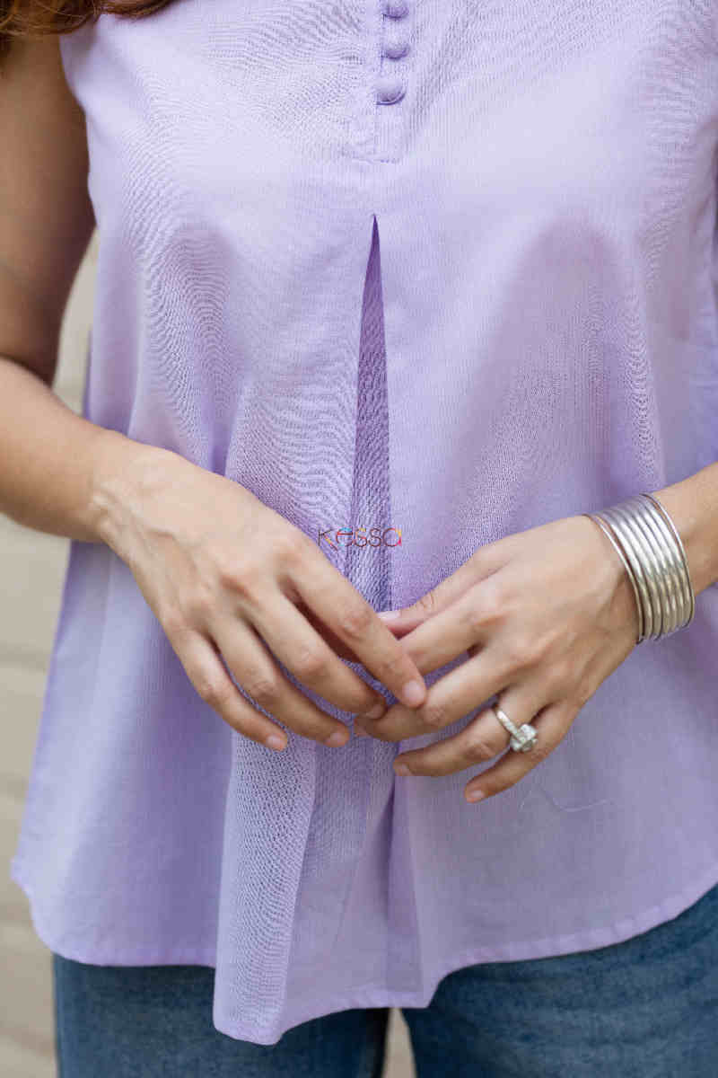 Image for Kusvaa Avdaf97 Cotton Dobby Sleeve Less Short Kurti Bottom