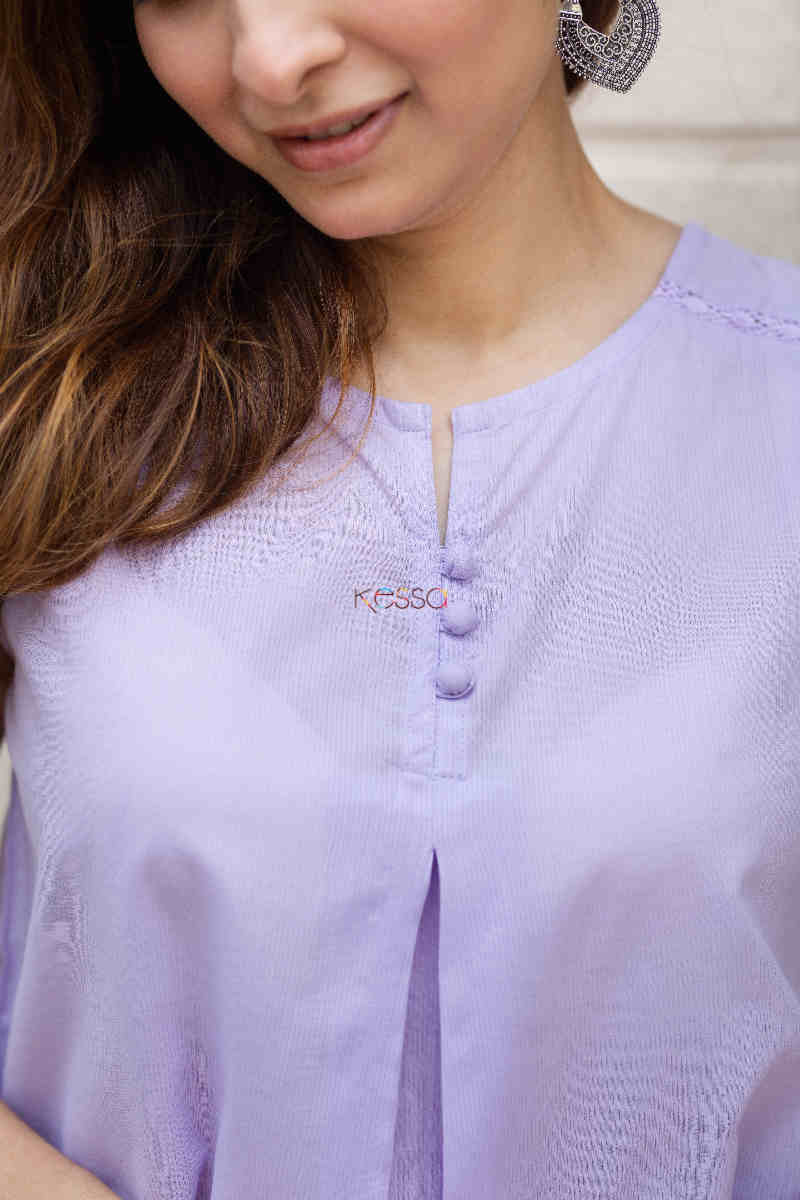 Image for Kusvaa Avdaf97 Cotton Dobby Sleeve Less Short Kurti Top