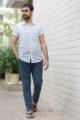 Image for Kusvaa Awk43 Divit Block Print Half Sleeves Shirt Front